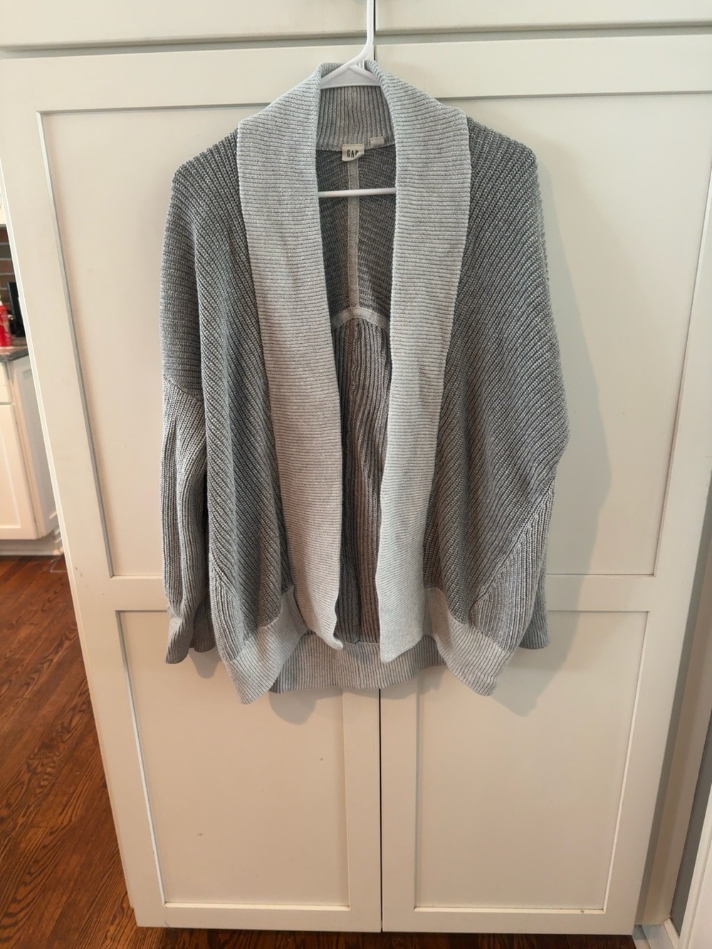 Cozy Gray Open-Front Knit Cardigan Sweater